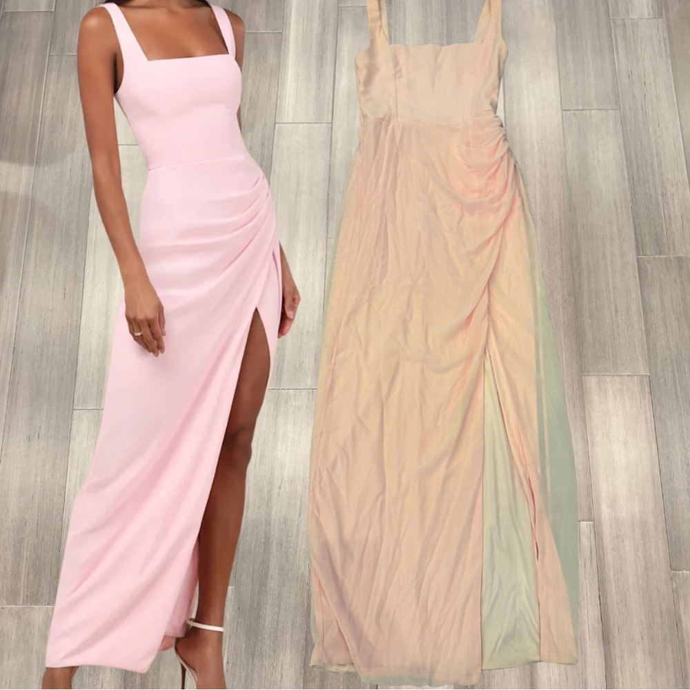 Lulus Blush Pink Maxi Dress | Size S (Altered)